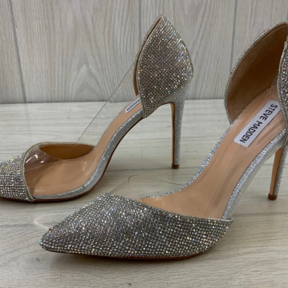 Steve Madden Marbela Pumps, Women's Size 8.5 M, Silver MSRP $110